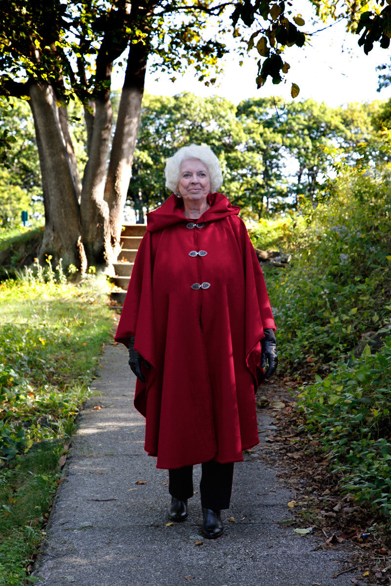 Portlander Wool Cape - Red Handmade by Old Port Wool and Textile Company