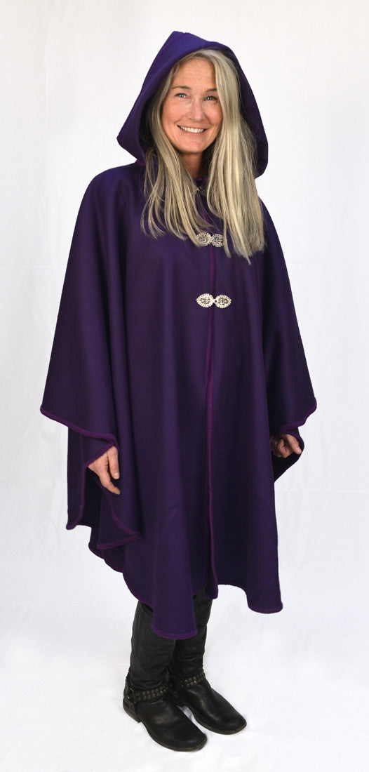 The European Merino Wool Cape - Royal Purple
