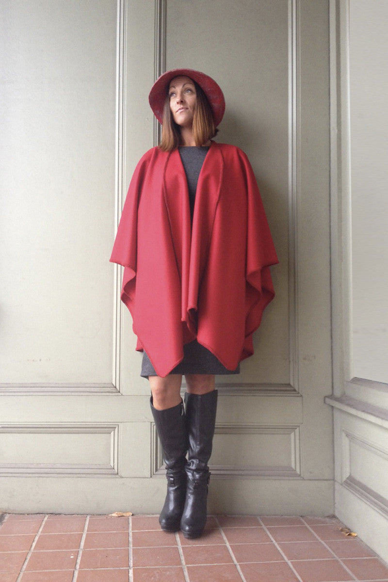 Merino Wool Shawl, True Red by Old Port Wool and Textile Company Old