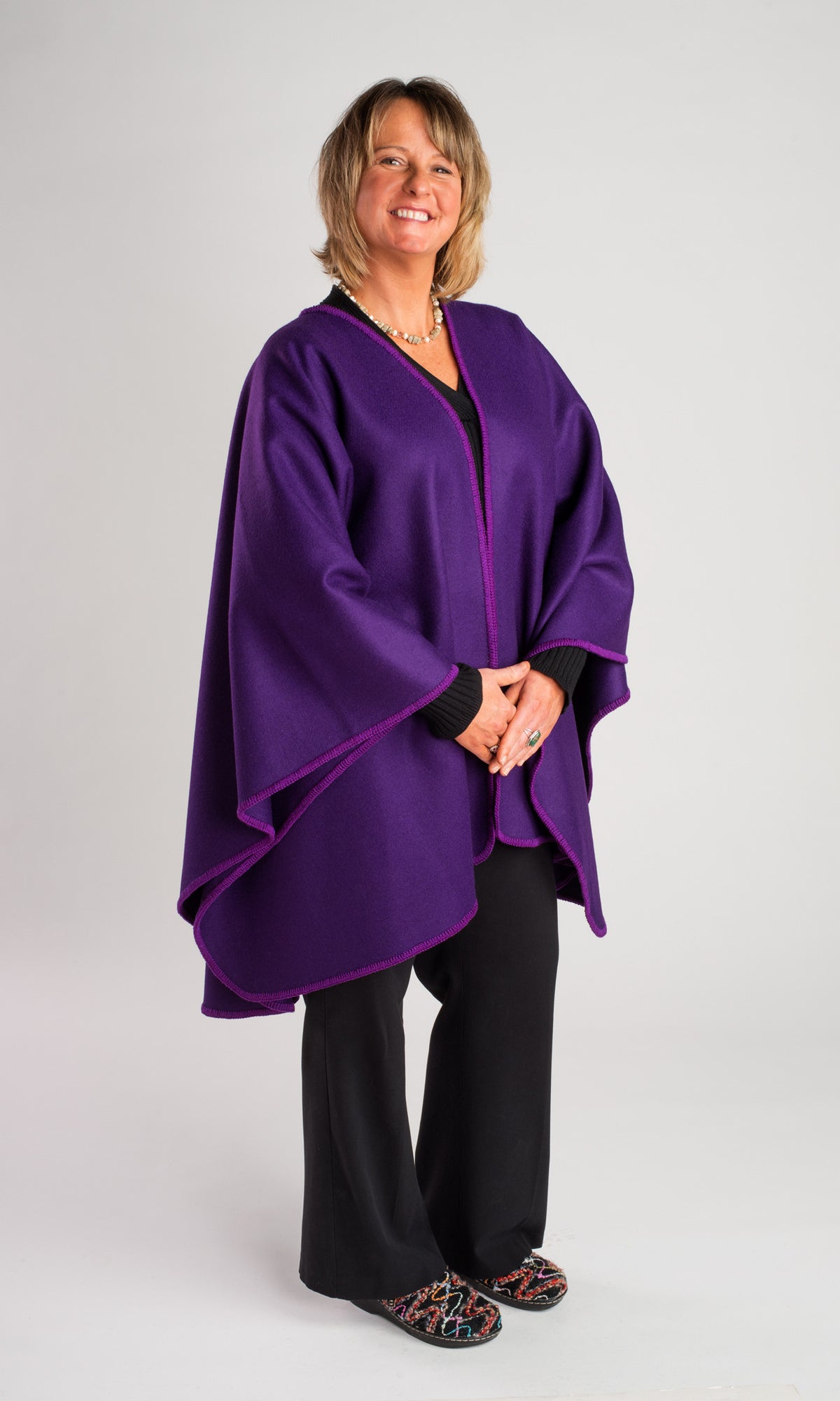 Casco Bay Merino Wool Shawl - Royal Purple