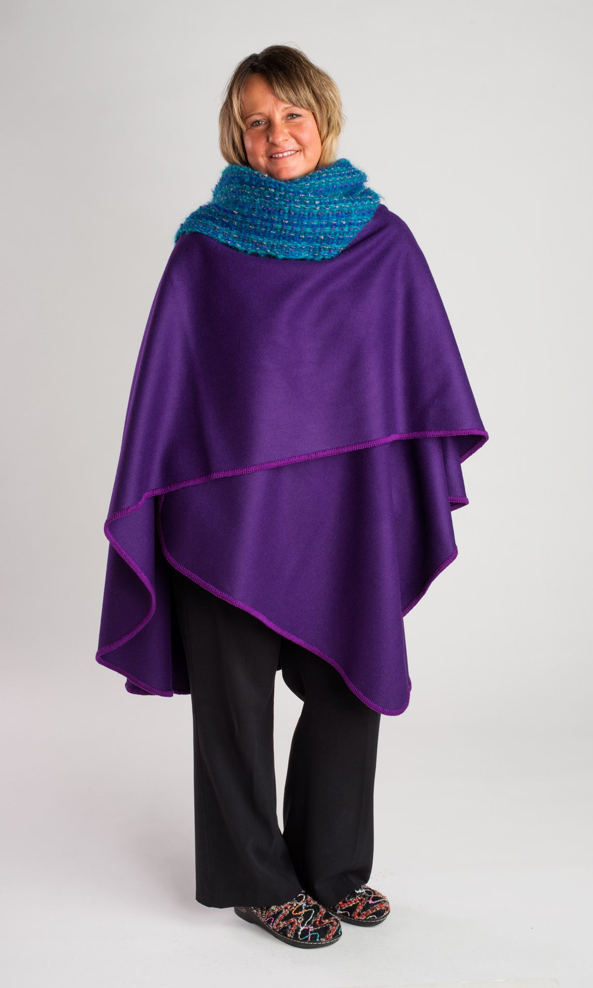 Casco Bay Merino Wool Shawl - Royal Purple