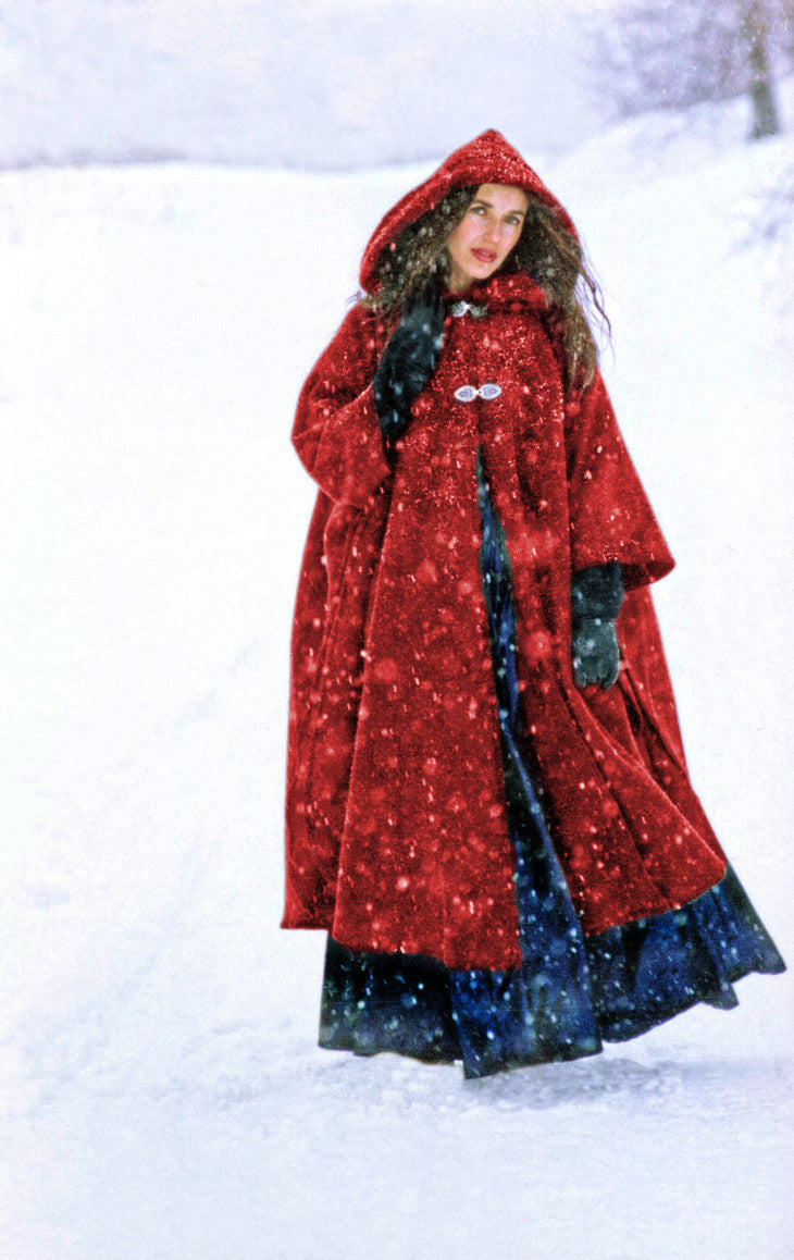 The European Merino Wool Cape - Cardinal Red