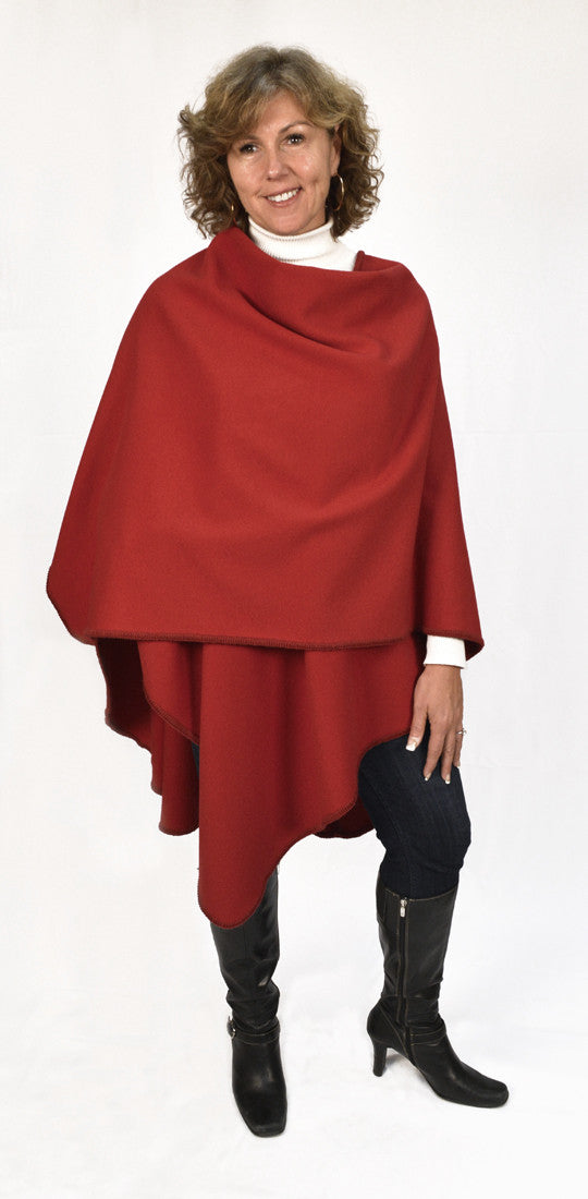 Merino Wool Shawl, True Red by Old Port Wool and Textile Company Old