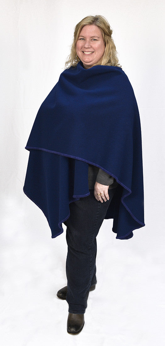 Casco Bay Merino Wool Shawl - Admiral Blue