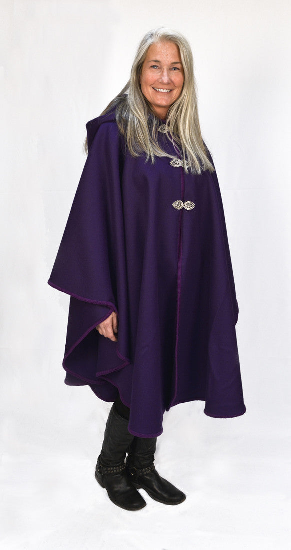 The European Merino Wool Cape - Royal Purple