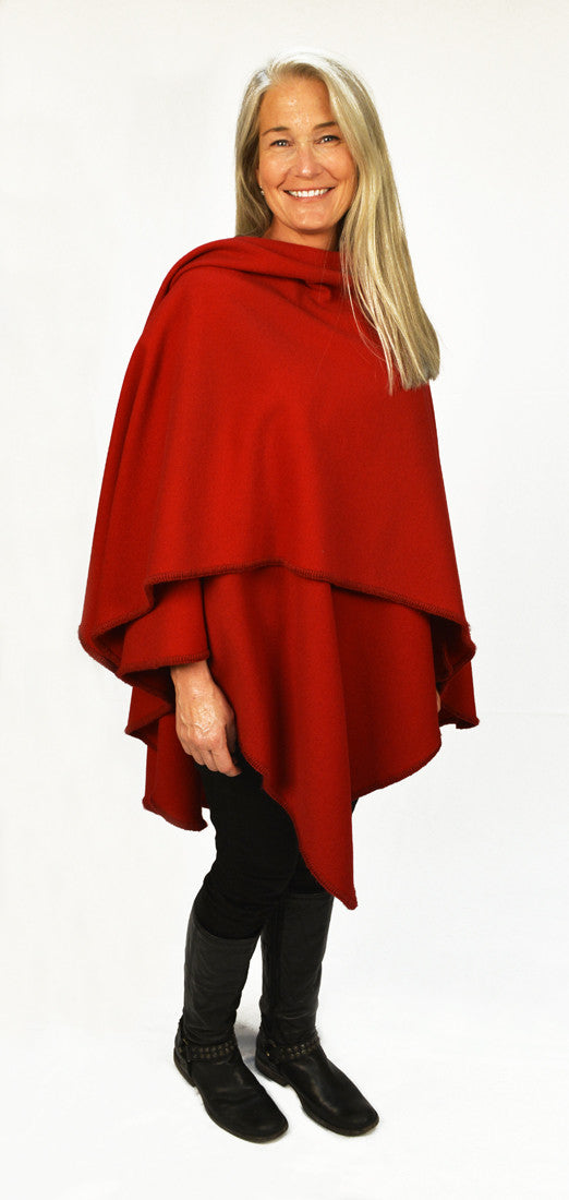 Casco Bay Merino Wool Shawl - Cardinal Red